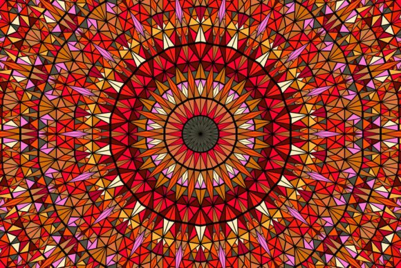 Download Round Triangle Mosaic Mandala Background - Background Collection