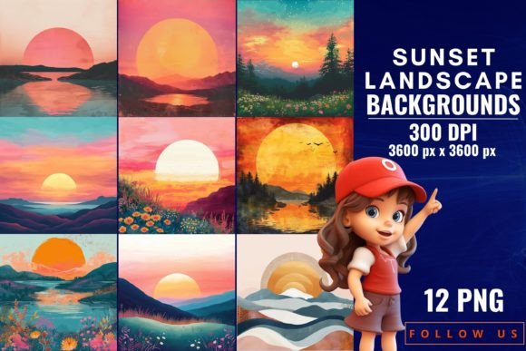 Download Sunset Landscape Backgrounds - Background Collection