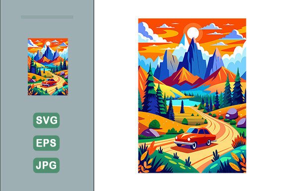 Download Auto Vector Landscape Background - Background Collection