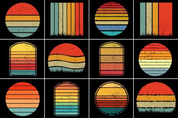 Download Vintage Retro Sunset T-Shirt Background - Background Collection