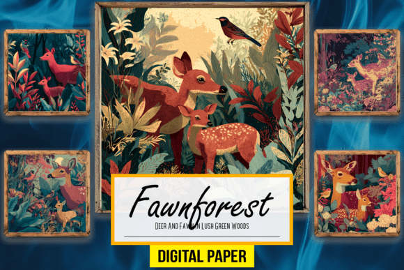 Download Deer and Fawn in Lush Green Woods Arts - Lush Collection