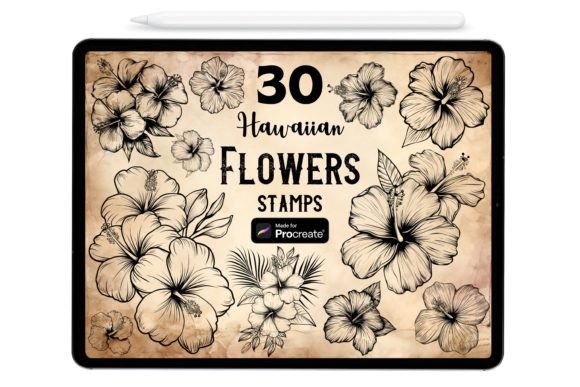 Download 30 Hawaiian Flowers Procreate Brushes - Brush Collection