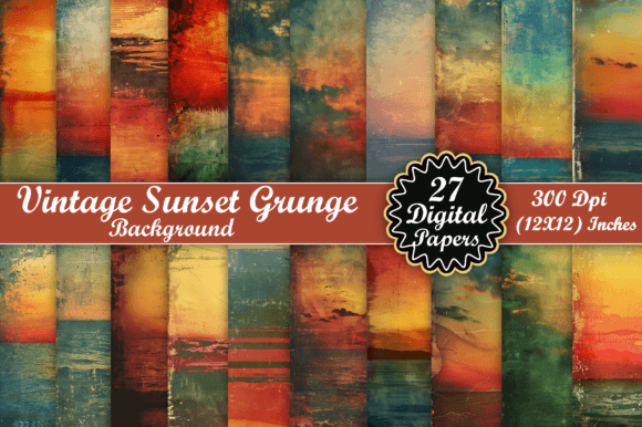 Download Vintage Sunset Grunge Background - Background Collection