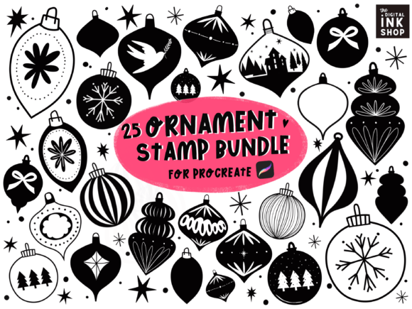 Download Procreate Ornament Graphic Stamps + Text - Ornament graphic Collection