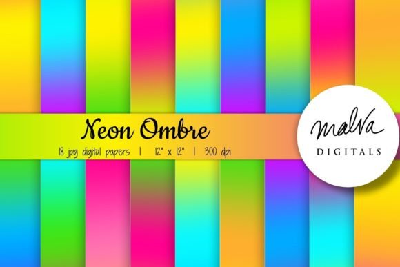 Download Neon Colors Ombre Background - Background Collection